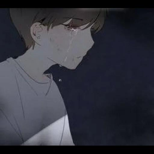 аниме, рисунок, грустные аниме, аниме слёзы депрессия, аниме кун депрессия одиночество