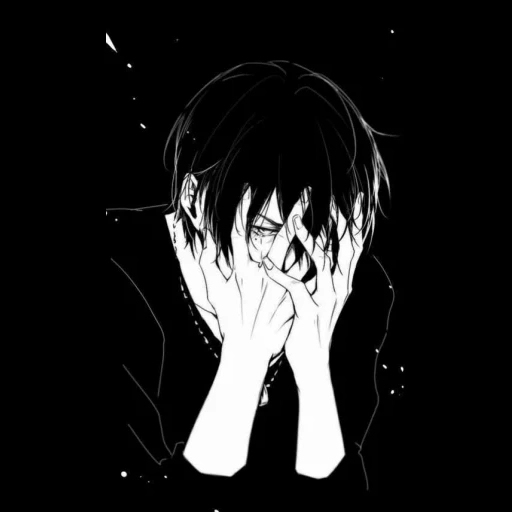 gambar, kuna sedih, anime sedih, anime pria itu menangis, menangis anime guys