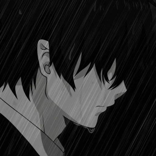 аниме, рисунок, эрик шоков, аниме 1000-7, sad anime boy