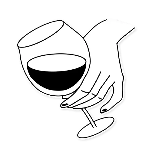 a glass of wine, a glass of wine, wine glass pattern, glass outline, with a glass of wine in hand