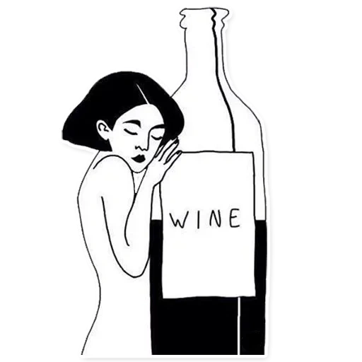 бутылка, бутылка вина, алкоголь рисунок, пьет вино рисунок, девушка вином рисунок
