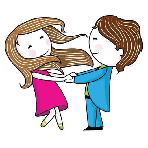 couple de dessin animé, illustration de stock, cartoon lovers, couples amoureux, garçons et filles en amour clip vecteur