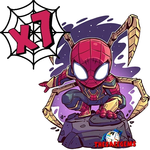 marvel chibi, deadpool chibi, spiderman, chibi derek laufman marvel, chibi hero marvel spider-man