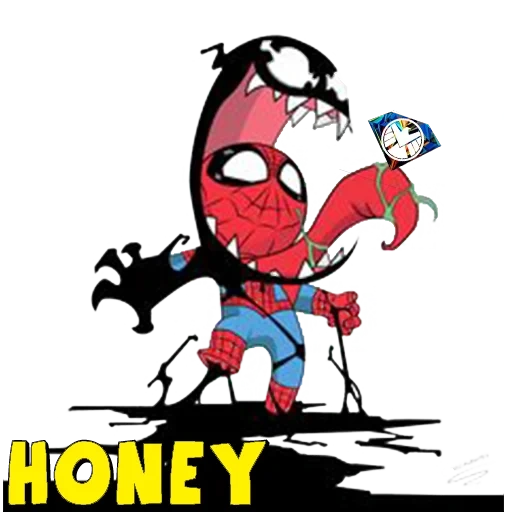 venom, spider-man, marvel deadpool, comic superhero, skottie young spider man