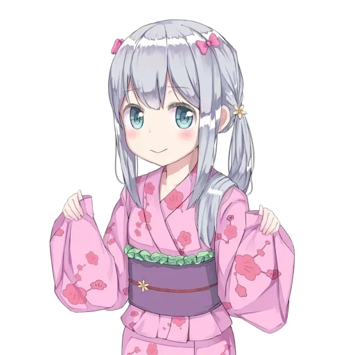 sagiri, seni anime, gadis anime, sagiri amlying kimono