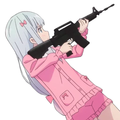 sagiri, pistolet d'anime, anime avec un pistolet, sagiri est un pistolet incroyable