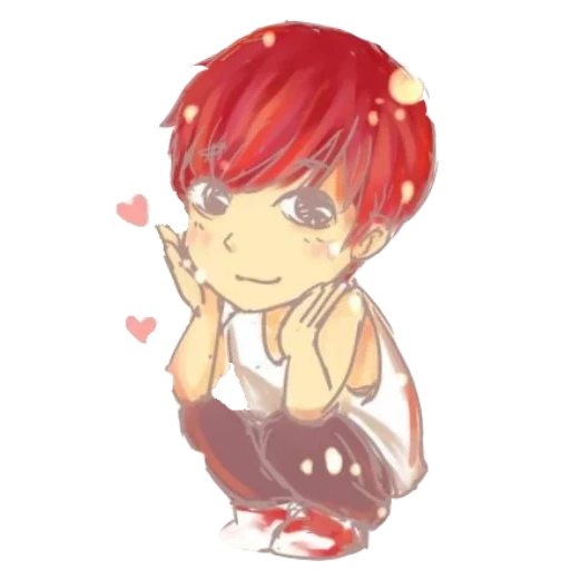 anime karma, anime picture, mark tuan chibi, cartoon character, red red cliff boy