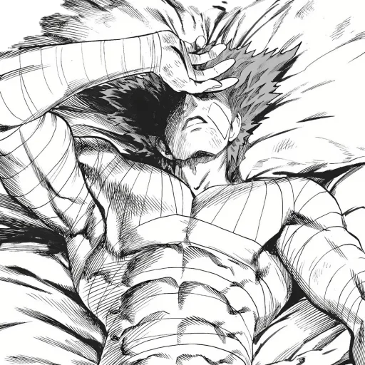 арт манга, аниме манга, манга ванпанчмен, манга ванпанчмен обложка, garou one punch man бинтах