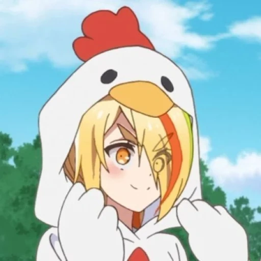 anime, l'anime mignon, anime kawai, poulet anime, personnages d'anime