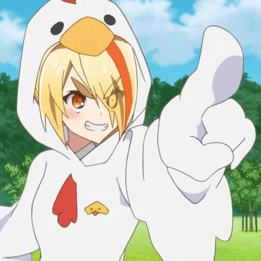 pollo de anime, dibujos de anime, personajes de anime, momentos divertidos de anime, artes de anime de los personajes