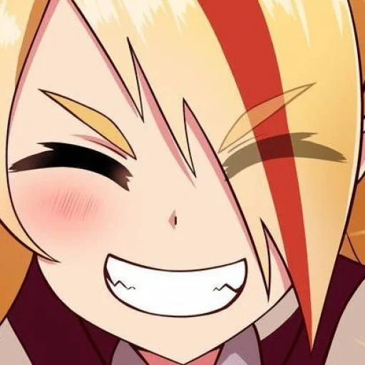 anime picture, animation funny, cartoon characters, saki nikaido icon, sasaki second-order road fake smile