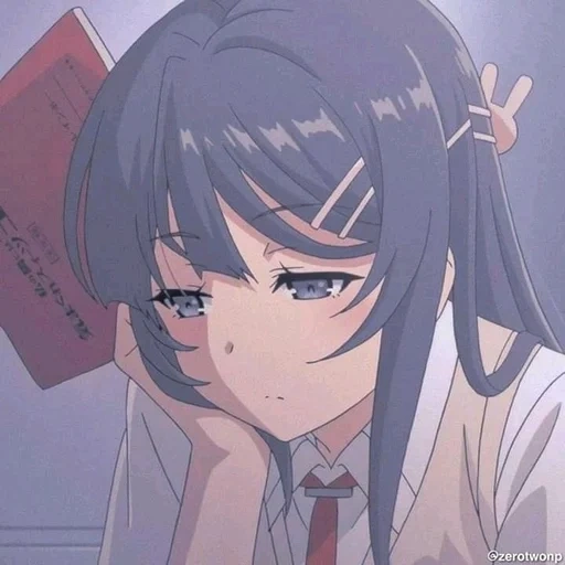 animação, menina anime, menina anime, personagem de anime, seishun buta yarou