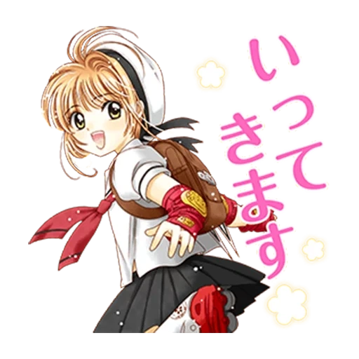 menina anime, sakura kinomoto, papel de animação, cardcaptor sakura, sakura selvagem meu muro vermelho