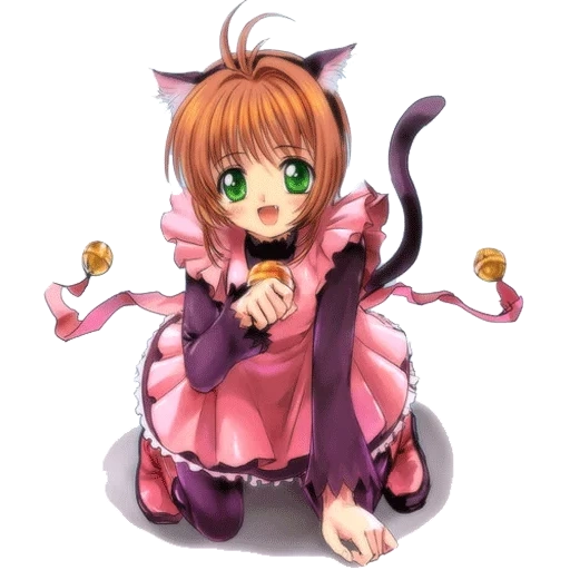 chica de animación, sakura kinomoto, cardcaptor sakura, cardcaptor sakura cat, kinomoto sakura mutsuki