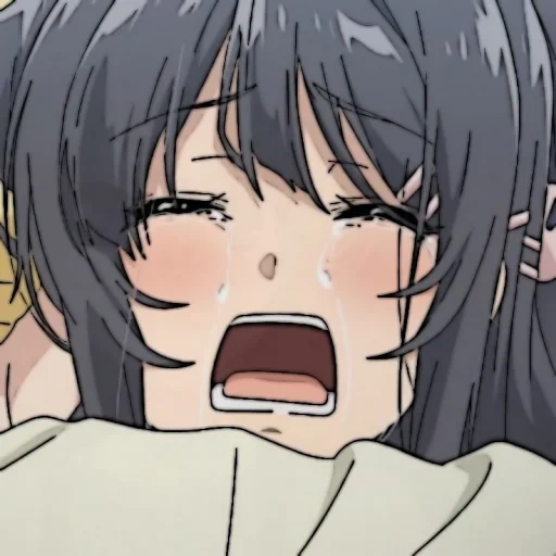anime, el anime está grabado, anime de anime, seishun buta yarou, mai sakuraudzima está llorando