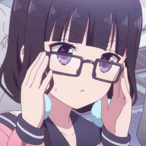 kacamata anime, anime girl, hibrida sadis, anime campuran sadis, anime sakuramiya trumi