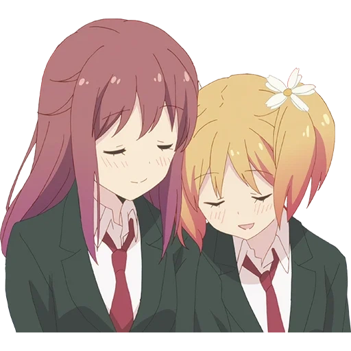 sakura trick, natsuki saeri, sakura trick anime kuss, anime streams unter sakura, sakuras sakura tricks