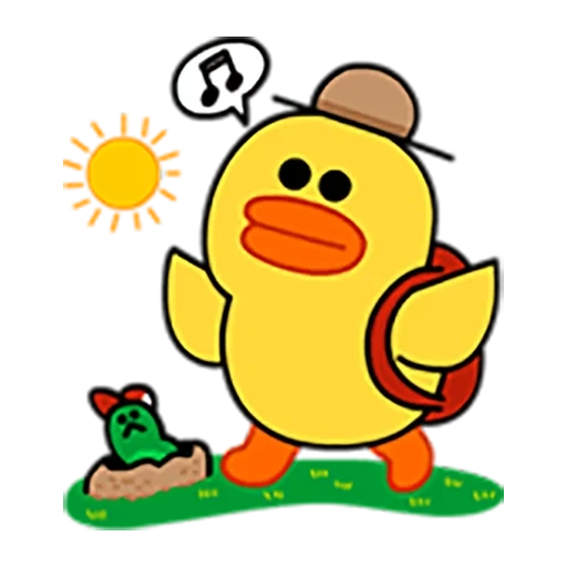 yellow duck, line friends, sally duckling, sally chicken, sally nani line friends