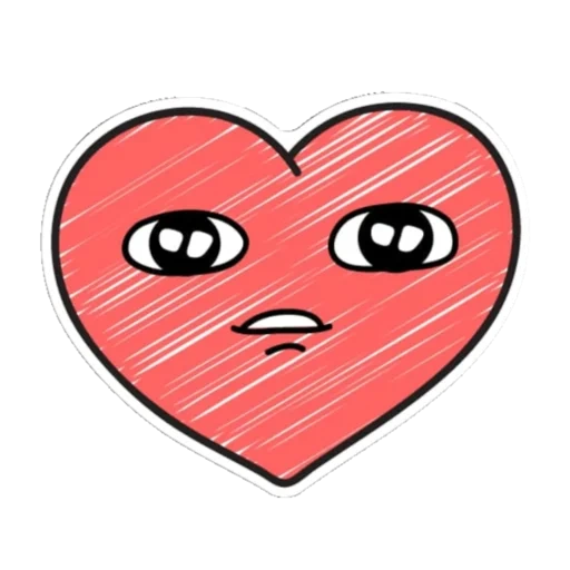 salty, kawaii's heart, cute hearts, heart with eyes, the heart is cartoony