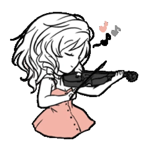 das profil, the little girl, abb, anime bilder, das mädchen mit der violine