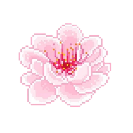 пиксельные цветы, эмоджи цветок сакуры, цветок сакуры отдельно, пиксельные цветы сакуры, пиксельный цветочек сакуры