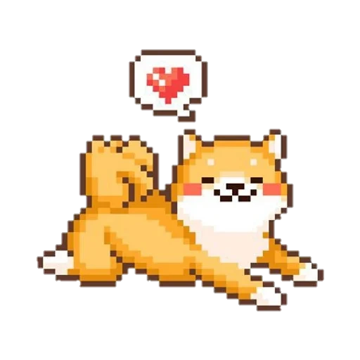 пиксель арт, сиба ину pixel, пиксельная собака, пиксель арт shiba inu, пиксельная собака картина