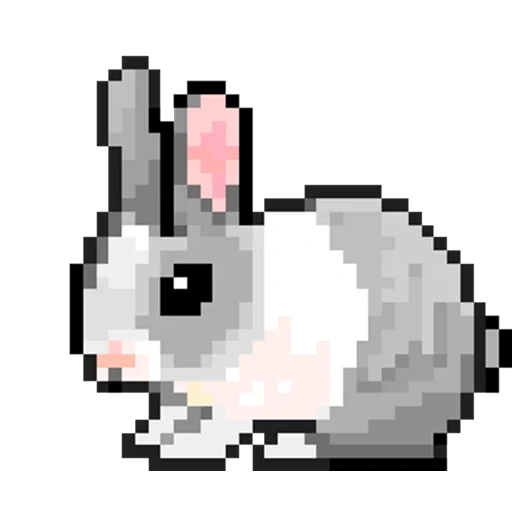 пиксель арт, пиксельный заяц, пиксельный кролик, пиксельные кролики, пиксельный кролик по клеткам