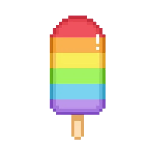 мороженое радуга, цветное мороженое, мороженое клипарт, пиксельное мороженое, радужное мороженое вектор
