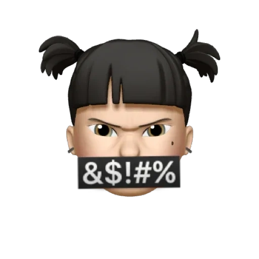 wajah, orang asia, orang, instagram, emoji mengucapkan kata kotor