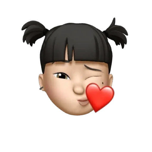 orang asia, emoji, emoji, ciuman peringatan, memperingati dengan hati