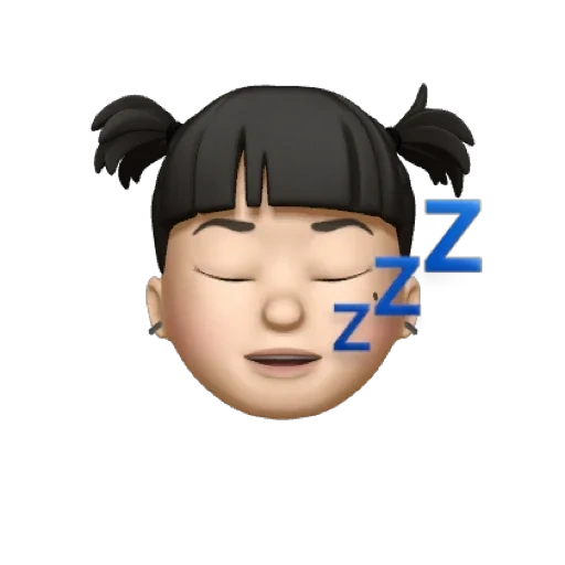 asiático, memoji, humano, iphone emoji, memoji tiene sueño