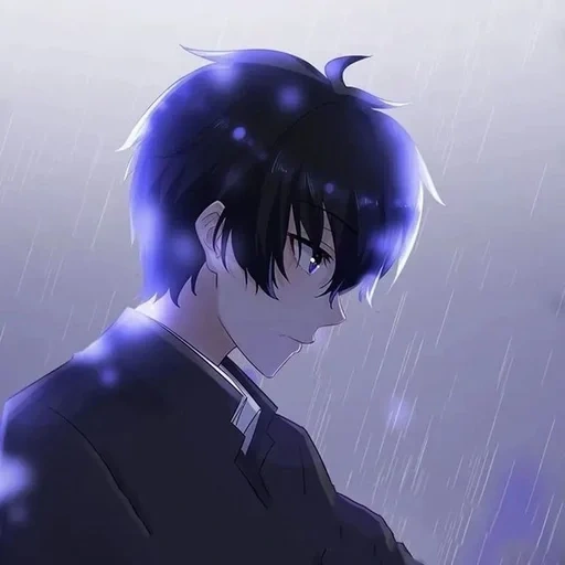 anime, figure, personnages d'anime, le brouillard sombre de la bande dessinée, sad anime boy