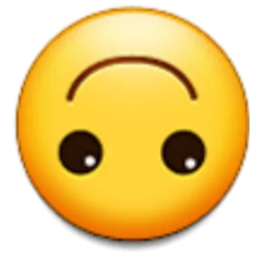 emoji, facial expression, smiling face, mouth-less expressive face, inverted smiling face