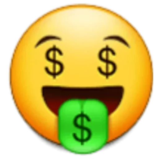 teks, emoticon, smiley dollar, emoji, wajah tersenyum