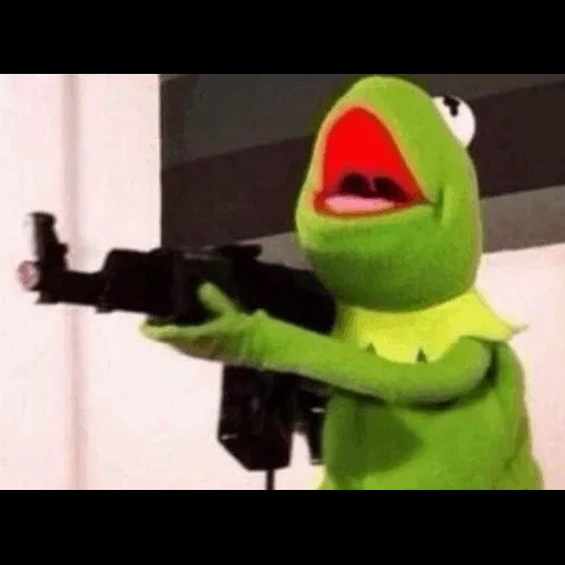 kermit, kermit, kermite ak 47, kermit si katak, pistol semprot otomatis