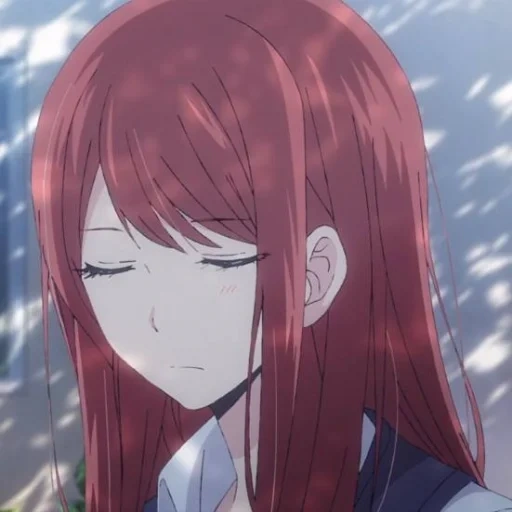 anime rosso, sanae ebato, ragazze anime, kuzu no honkai, desideri segreti di sanae rifiutato