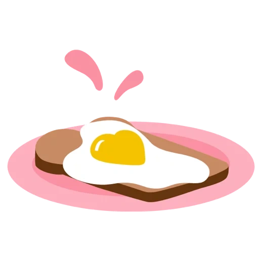 яичница, завтрак, яичница красивая, тост яйцом вектор, яйцо бекон рисунок