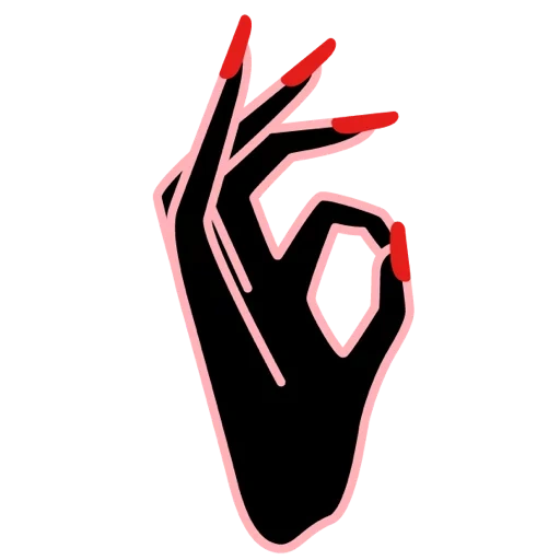 la mano, simbolo ok, la mano, mano al neon, la mano stilizzata