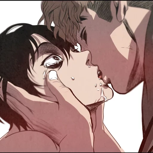 san yunbum kiss, anime to kill stalker, killing stalking kiss