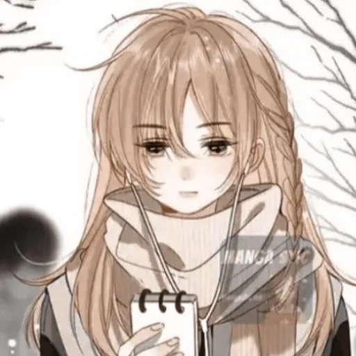 gambar, gambar anime, karakter anime, gambar seni anime, gadis anime sedih dengan rambut coklat