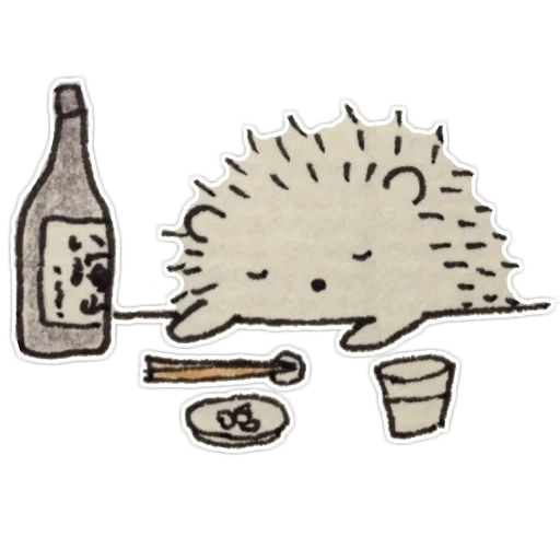 hedgehog, sasbalas, hedgehog wine, hedgehog srisovka, hedgehog sryzovka with a mug