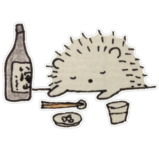 erizo, sasbales, vino de erizo, hedgehog srisovka, hedgehog sryzovka con una taza