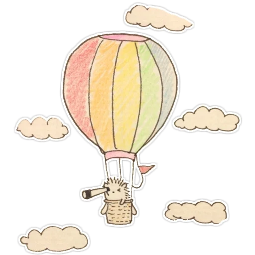 montgolfière, nous dessinons un ballon, ballon de dessin, ballon de dessins animés, illustration de la boule de sang