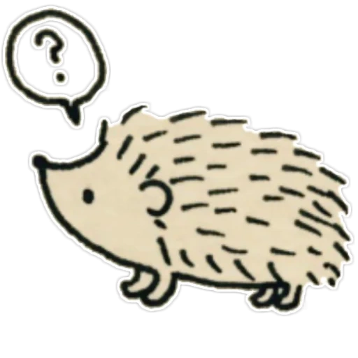 sasbalas, hedgehog berpikir, menggambar landak, little hedgehog, landak dengan latar belakang putih