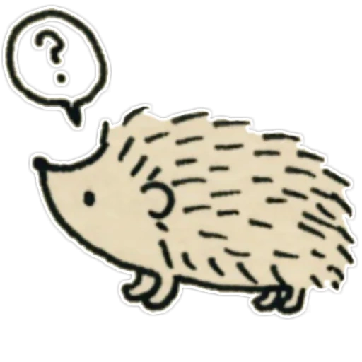 sasbalas, hedgehog denkt, hedgehogzeichnung, kleiner igel, igel mit weißem hintergrund