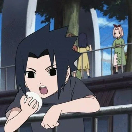 mini sasuke, george hisashi, sasuke eats rice, small sasuke, zhiyu sasuke is cute