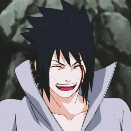 sasuke, sasuke è arrabbiato, sasuke sorride, sasuke ride, sasuke uchiha ride