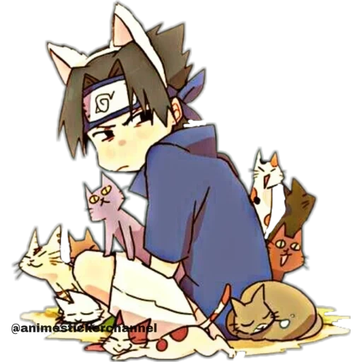 naruto, hayashi sasuke, naruto à feuilles de bois, sasuke cat, seal sasuke senoi