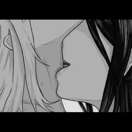 figure, kissing anime, kiss of yuri cartoon
