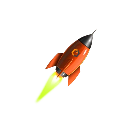 fusée, petit missile, illustration de fusée, fusée avec un fond transparent, la fusée est petite rouge